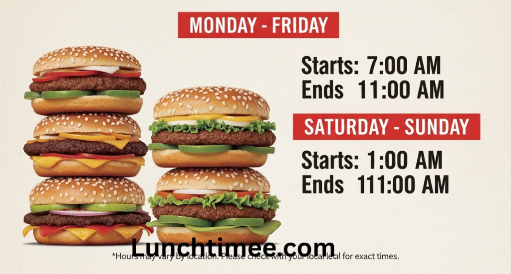Burger King Breakfast Hours Guide 2026: What Time Breakfast Starts and Ends