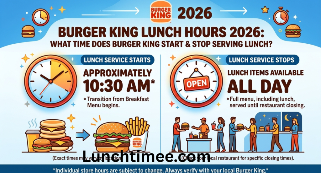 Burger King Lunch Hours 2026: What Time Does Burger King Start and Stop Serving Lunch?