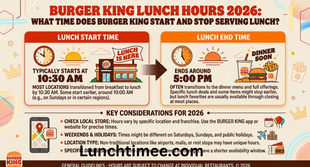 Burger King Lunch Hours 2026: What Time Does Burger King Start and Stop Serving Lunch?