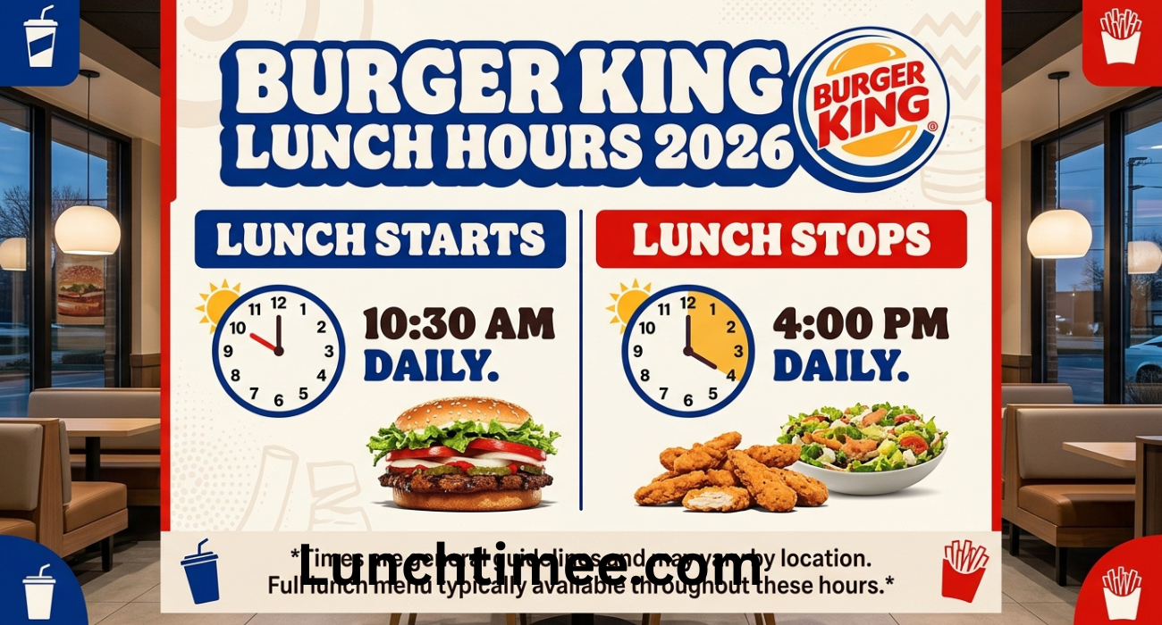 Burger King Lunch Hours 2026: What Time Does Burger King Start and Stop Serving Lunch?