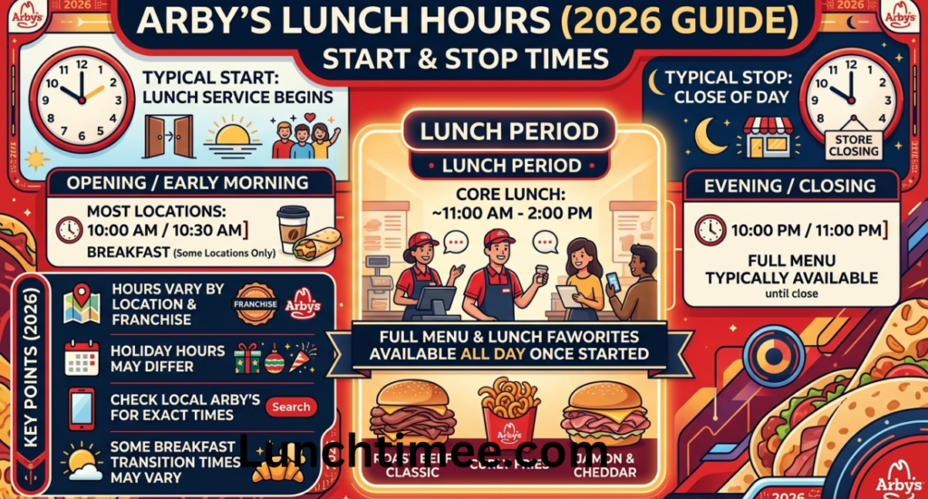Arby’s Lunch Hours (2026 Guide): What Time Does Arby’s Start and Stop Serving Lunch?