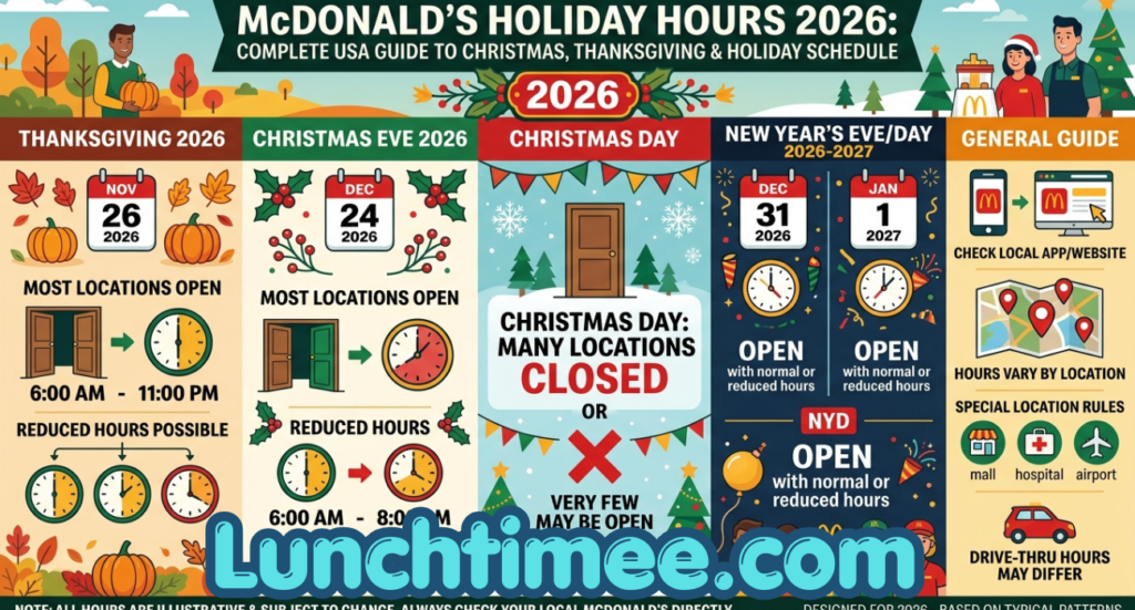 McDonald’s Holiday Hours 2026: Complete USA Guide to Christmas, Thanksgiving & Holiday Schedule