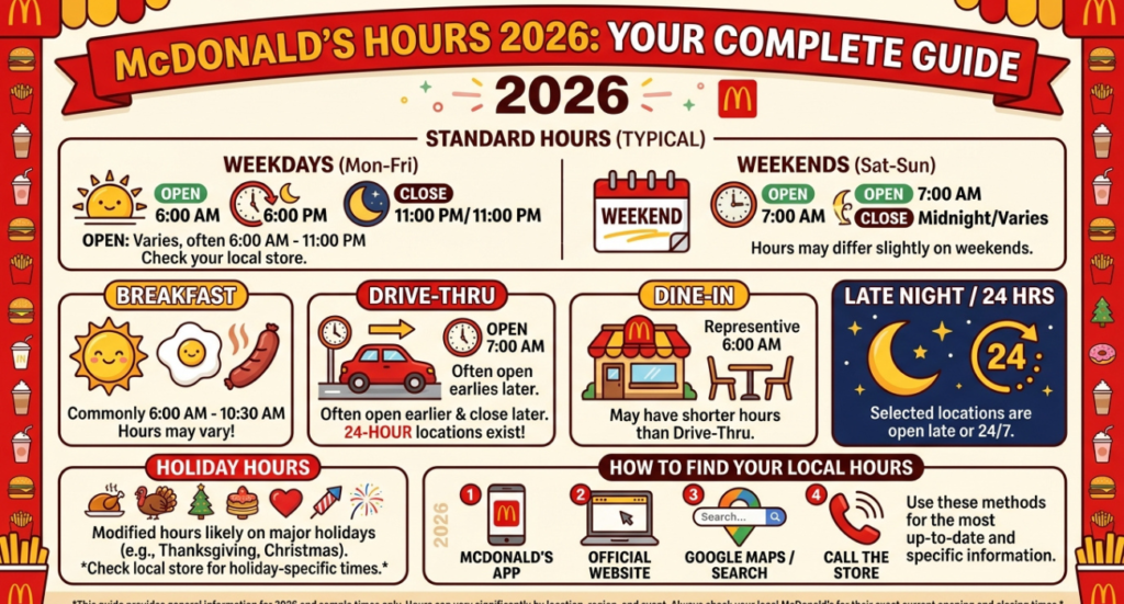 McDonald’s Hours 2026: Complete Opening and Closing Times Guide