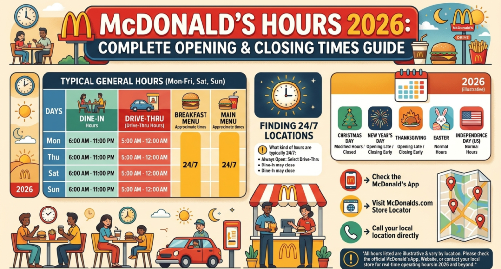 McDonald’s Hours 2026: Complete Opening and Closing Times Guide