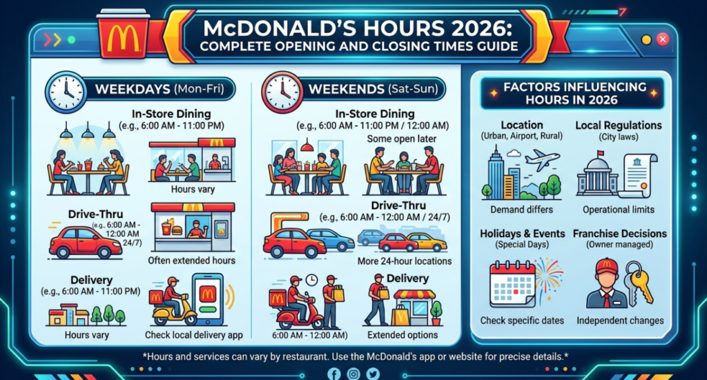 McDonald’s Hours 2026: Complete Opening and Closing Times Guide