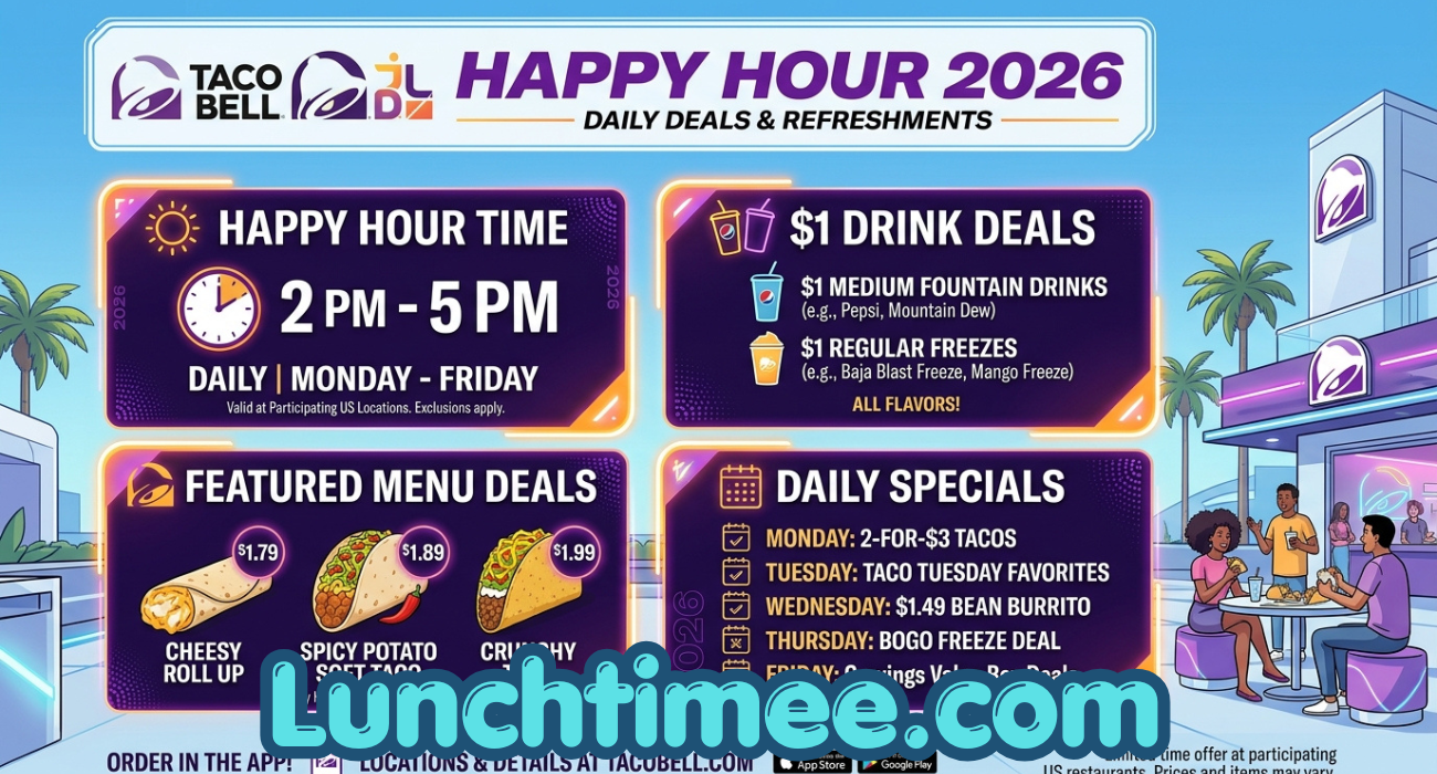 Taco Bell Happy Hour 2026: Time, $1 Drink Deals, Menu Prices & Daily Specials