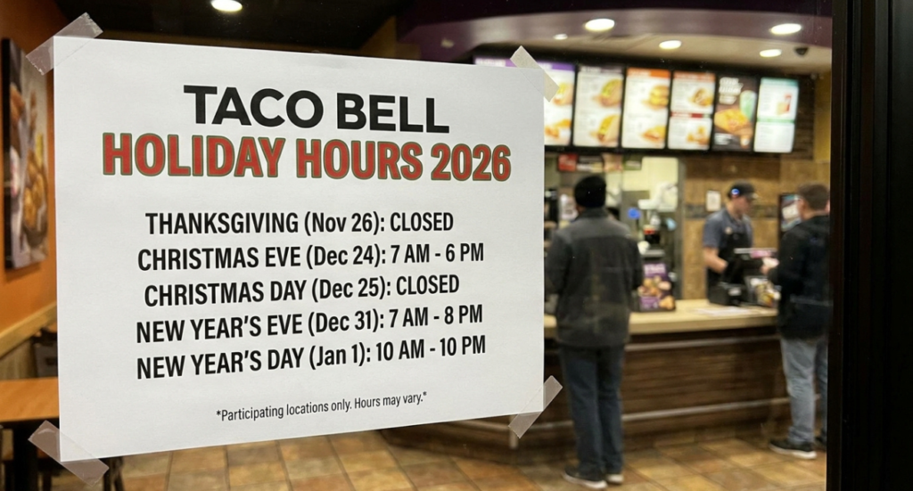 Taco Bell Holiday Hours 2026: Complete Christmas, Thanksgiving & New Year's Schedule