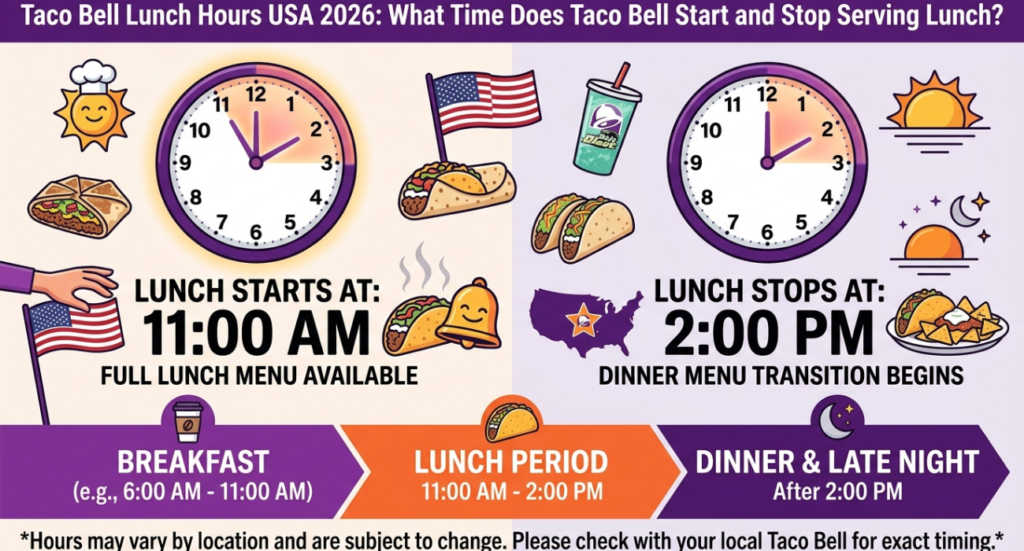 Taco Bell Lunch Hours USA 2026: What Time Does Taco Bell Start and Stop Serving Lunch?