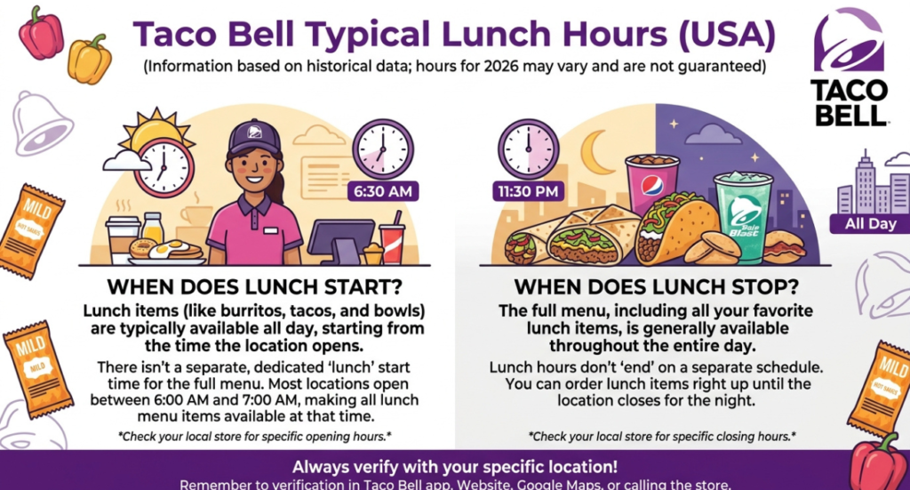 Taco Bell Lunch Hours USA 2026: What Time Does Taco Bell Start and Stop Serving Lunch?