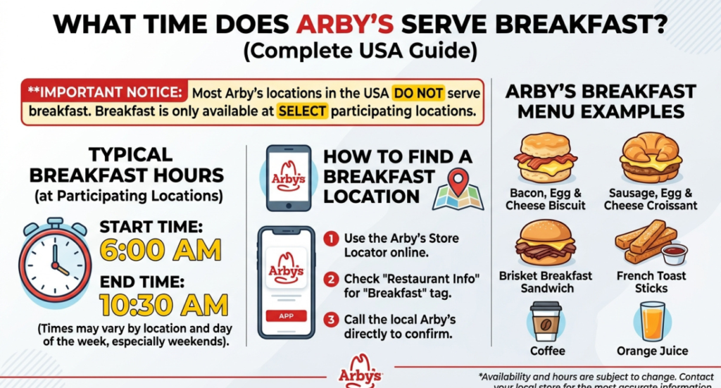 What Time Does Arby’s Serve Breakfast? Complete USA Breakfast Hours Guide