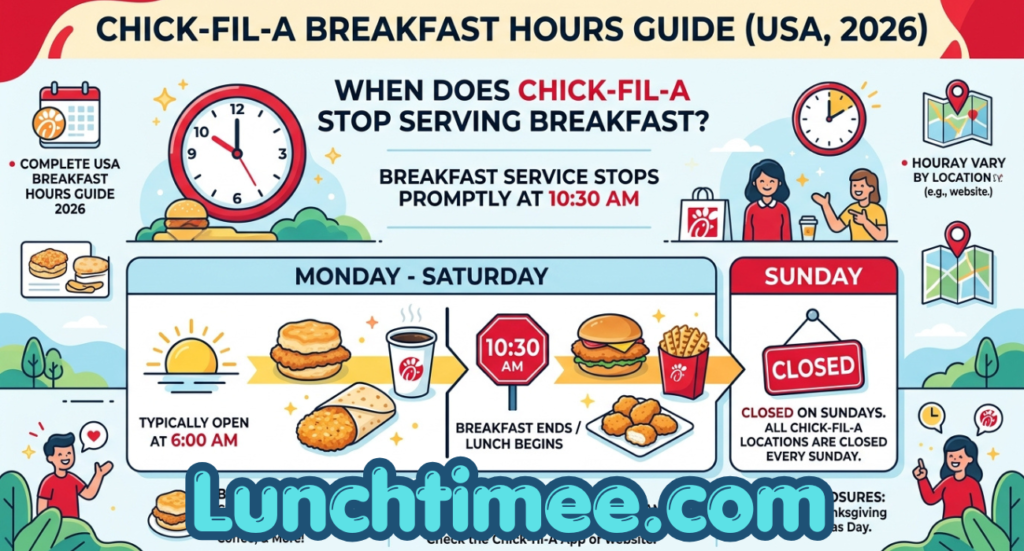 When Does Chick fil A Stop Serving Breakfast? Complete USA Breakfast Hours Guide (2026)