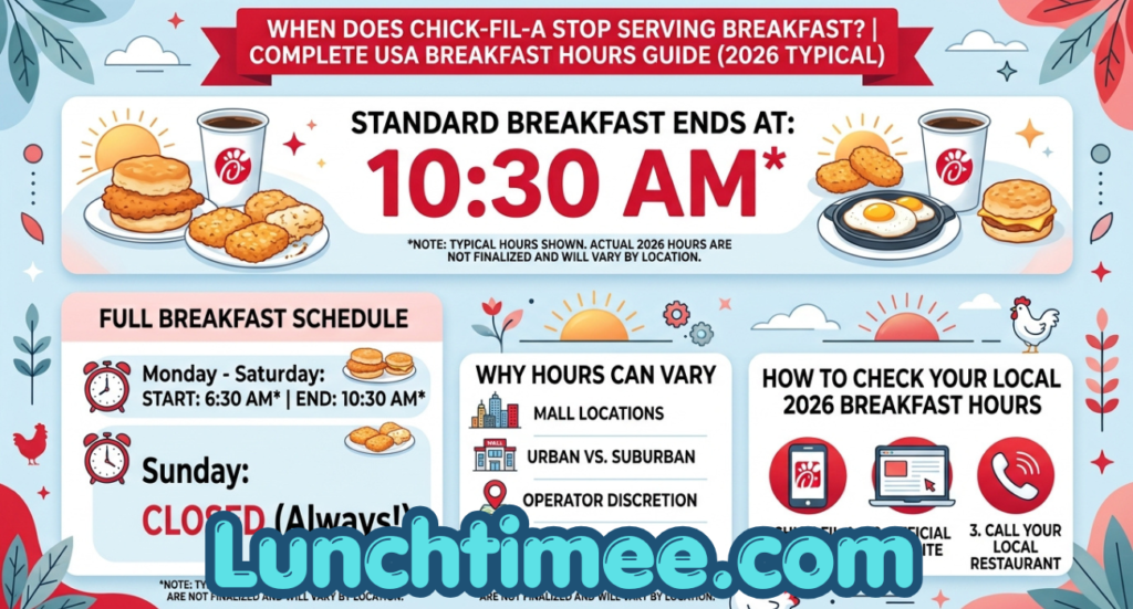 When Does Chick fil A Stop Serving Breakfast? Complete USA Breakfast Hours Guide (2026)