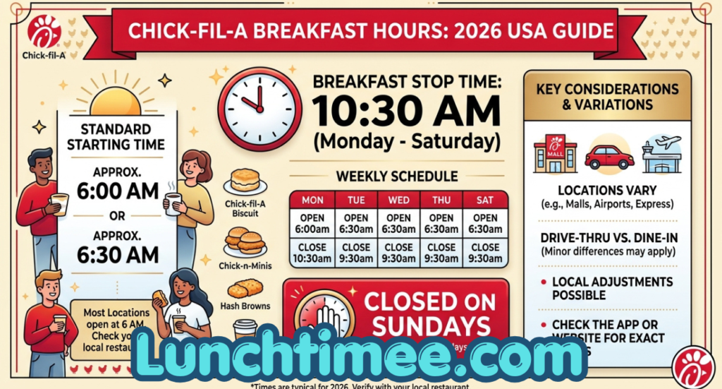 When Does Chick fil A Stop Serving Breakfast? Complete USA Breakfast Hours Guide (2026)