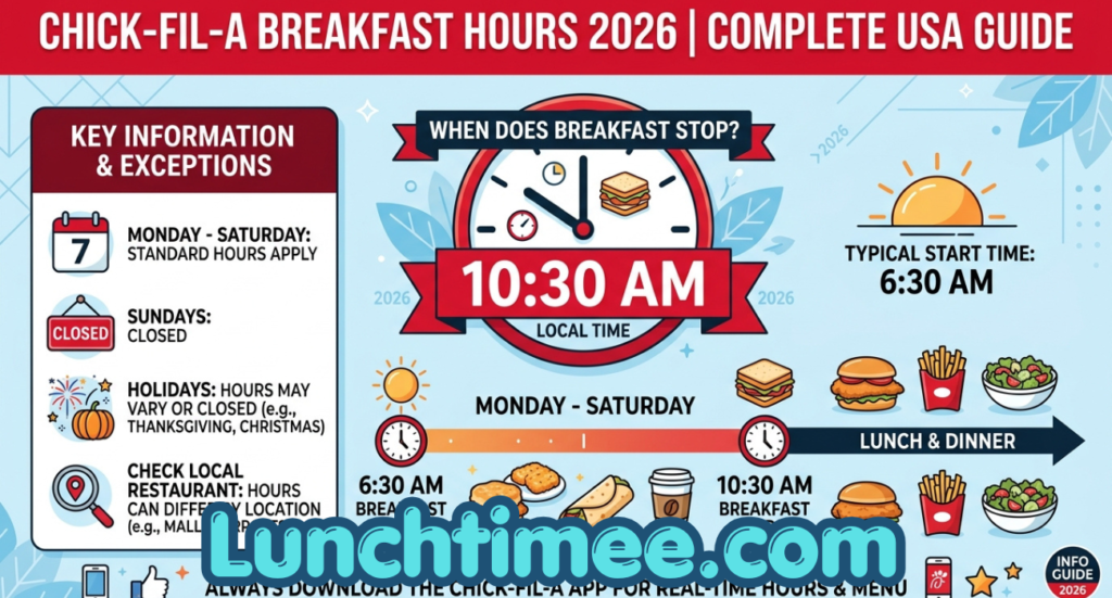When Does Chick fil A Stop Serving Breakfast? Complete USA Breakfast Hours Guide (2026)
