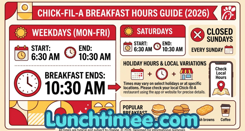 When Does Chick fil A Stop Serving Breakfast? Complete USA Breakfast Hours Guide (2026)