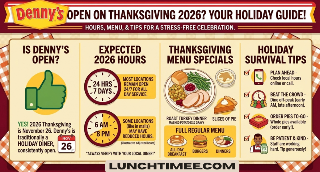 Is Denny’s Open on Thanksgiving? 2026 Hours, Menu & Holiday Guide