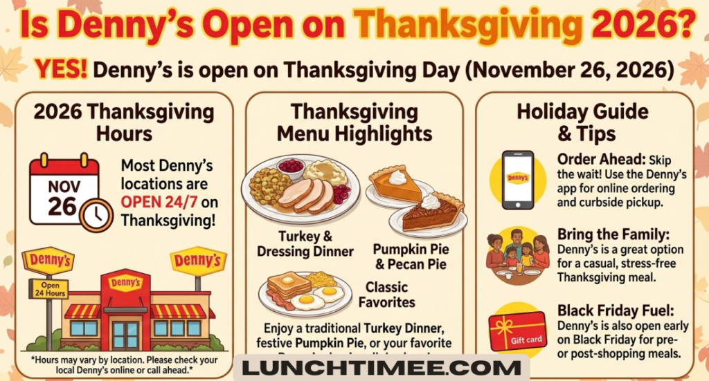 Is Denny’s Open on Thanksgiving? 2026 Hours, Menu & Holiday Guide