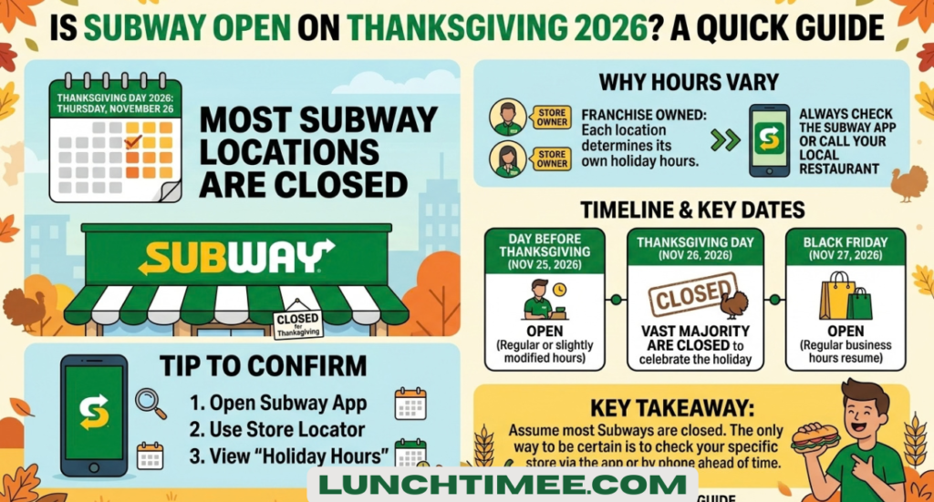 Is Subway Open on Thanksgiving? 2026 Guide