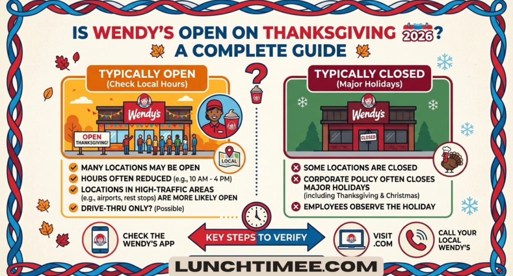 Is Wendy’s Open on Thanksgiving 2026? Complete Guide