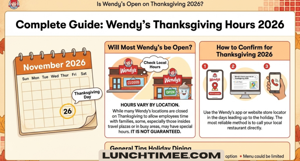 Is Wendy’s Open on Thanksgiving 2026? Complete Guide