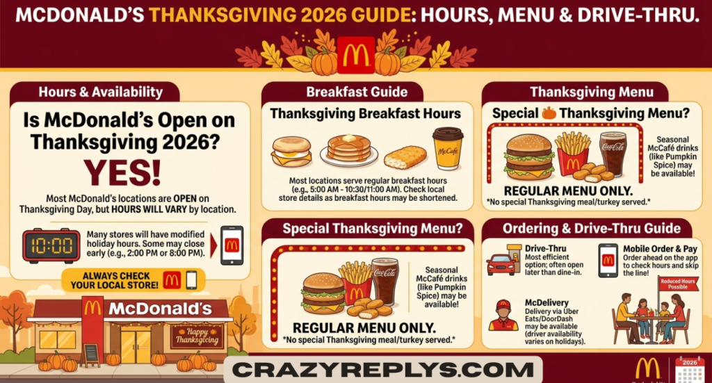McDonald’s Thanksgiving 2026: Hours, Menu, Breakfast, and Drive-Thru Guide