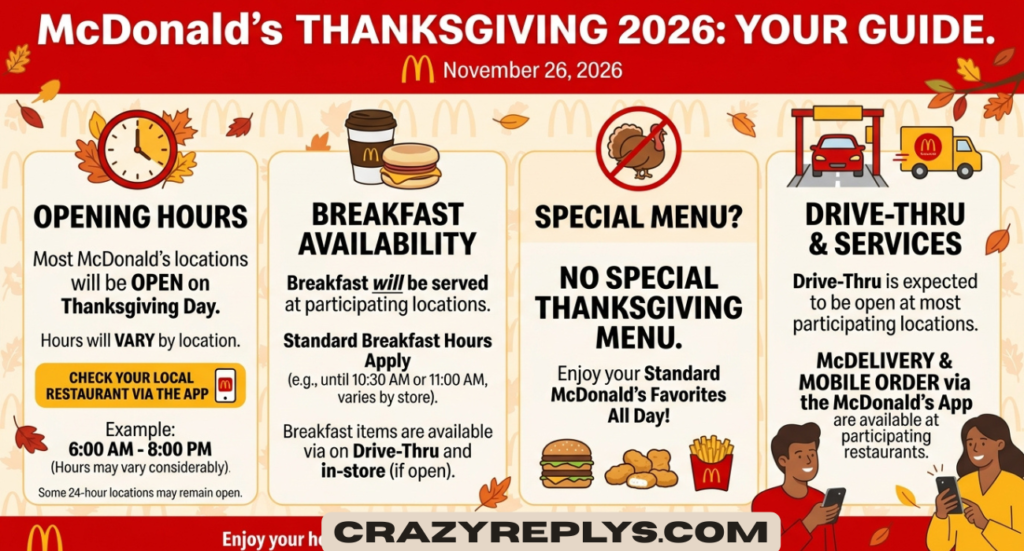 McDonald’s Thanksgiving 2026: Hours, Menu, Breakfast, and Drive-Thru Guide