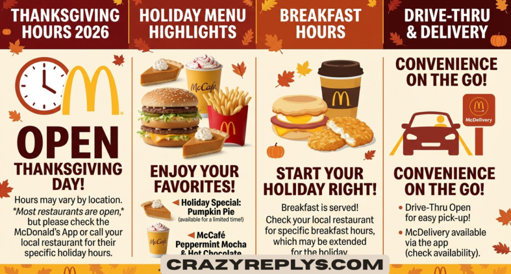 McDonald’s Thanksgiving 2026: Hours, Menu, Breakfast, and Drive-Thru Guide